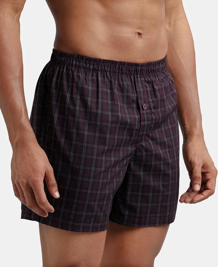 Super Combed Mercerized Cotton Woven Checkered Inner Boxers