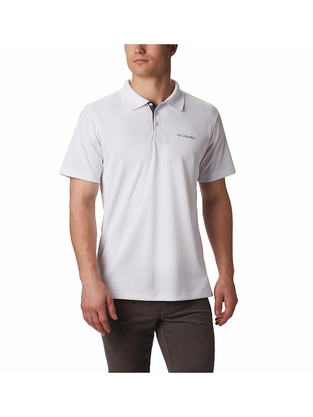 Columbia Mens White Omni-Wick Utilizer Polo Tshirt