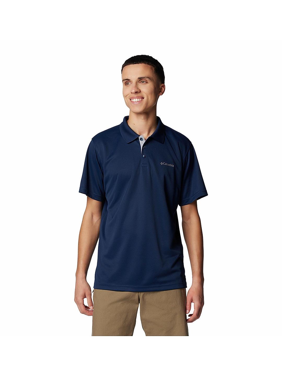 Columbia Mens Navy Omni-Wick Utilizer Polo Tshirt