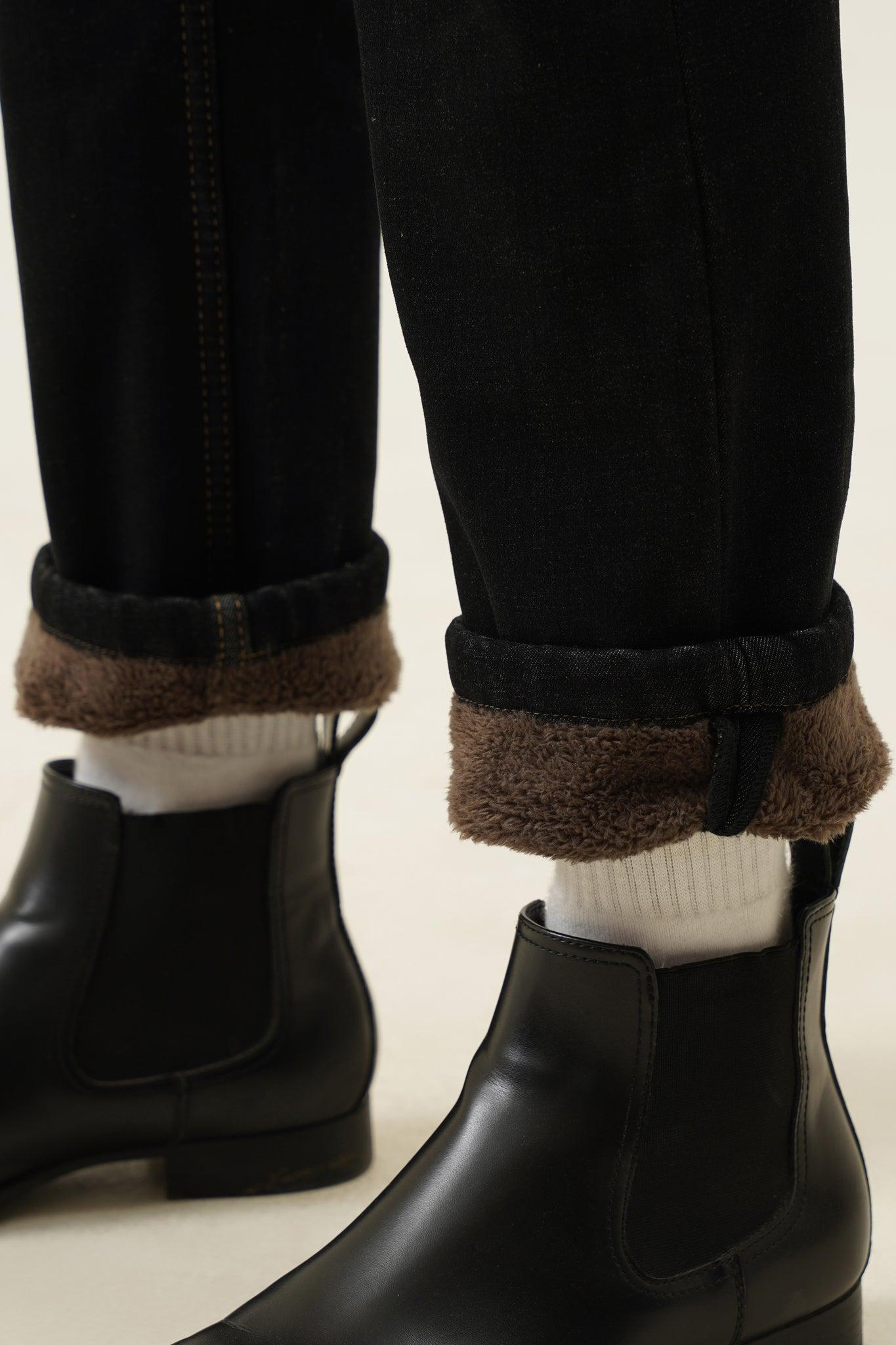 Pearl seven bonded Fur winter jeans
