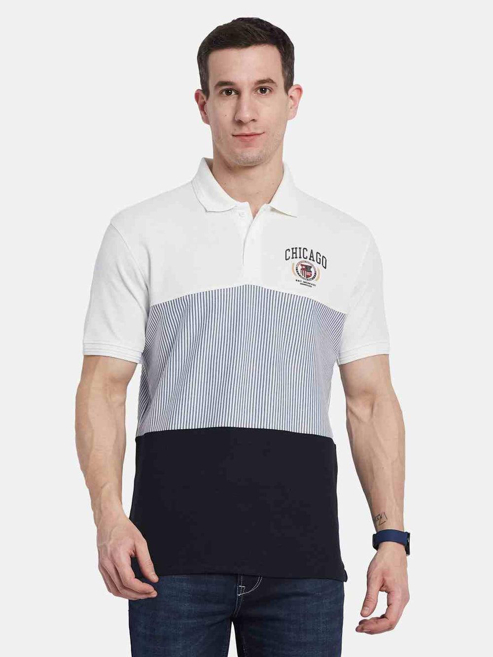 Octave striped cotton polo Tshirt Men
