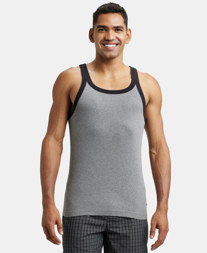 Super Combed Cotton Rib Square Neck Gym Vest