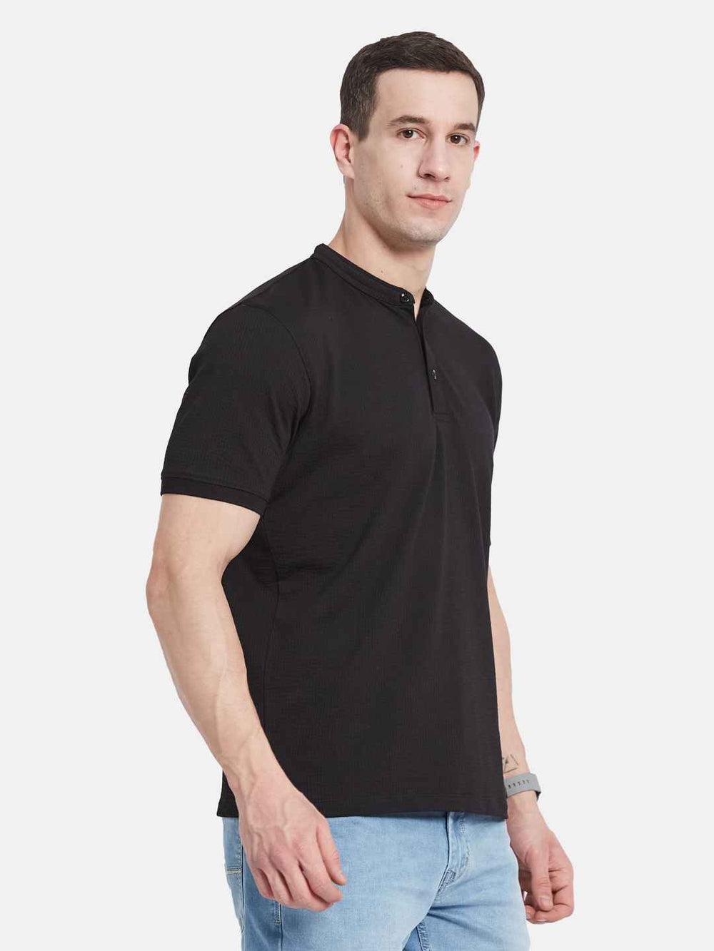 Octave meridian collar shirt polo black