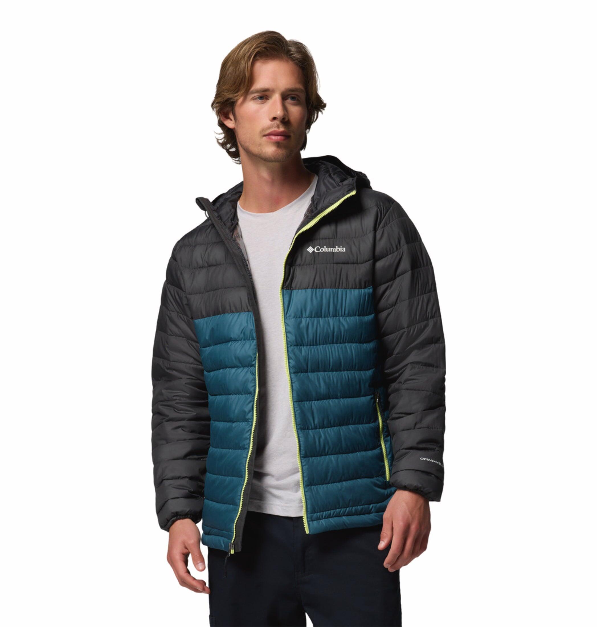 Columbia Men Teal OmniHeat Reflective Powder Lite II Down Jacket